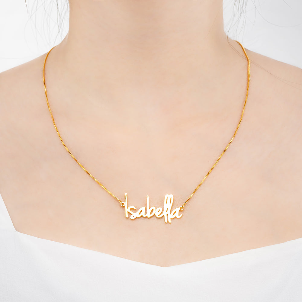 Small Name Necklace For Her Sterling Silver Jewelry Treasures