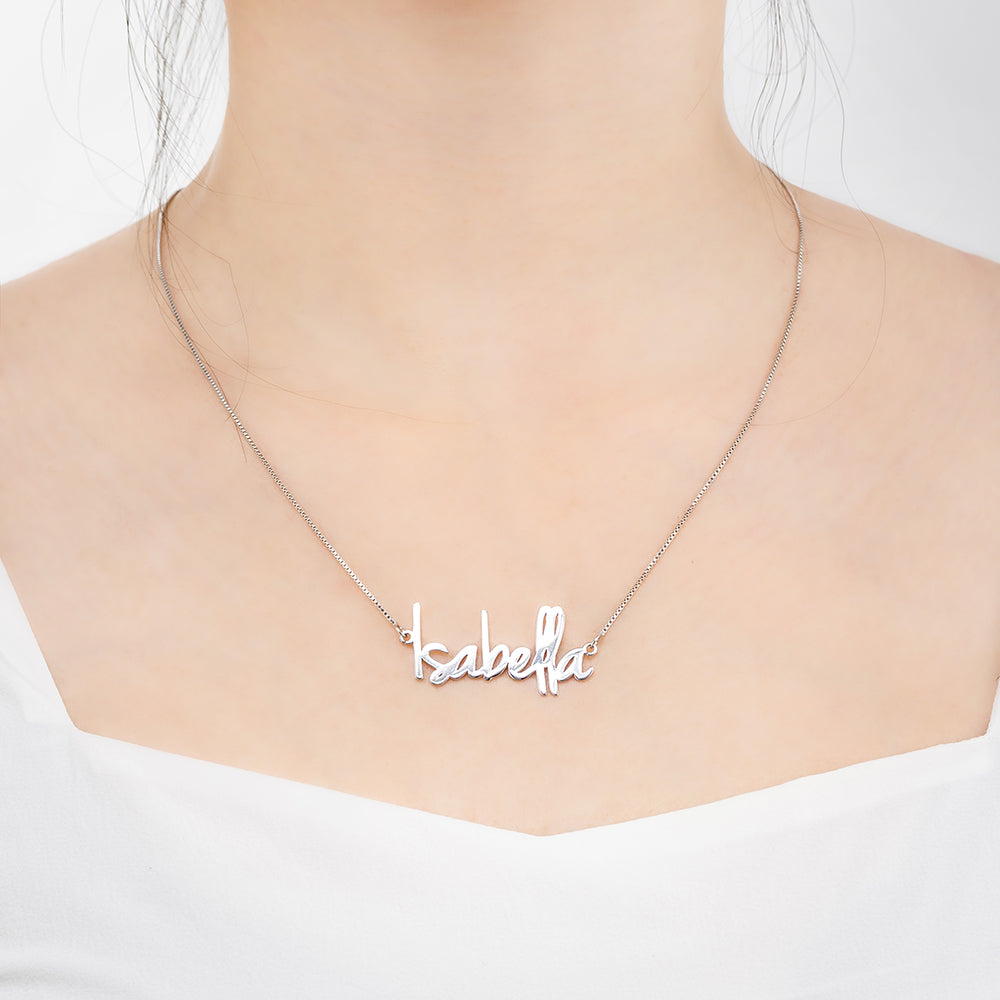 Small Name Necklace For Her Sterling Silver Jewelry Treasures