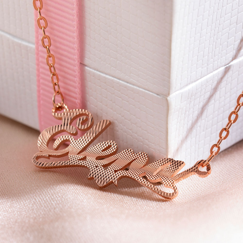 Custom Embossed Name Necklace Jewelry Treasures