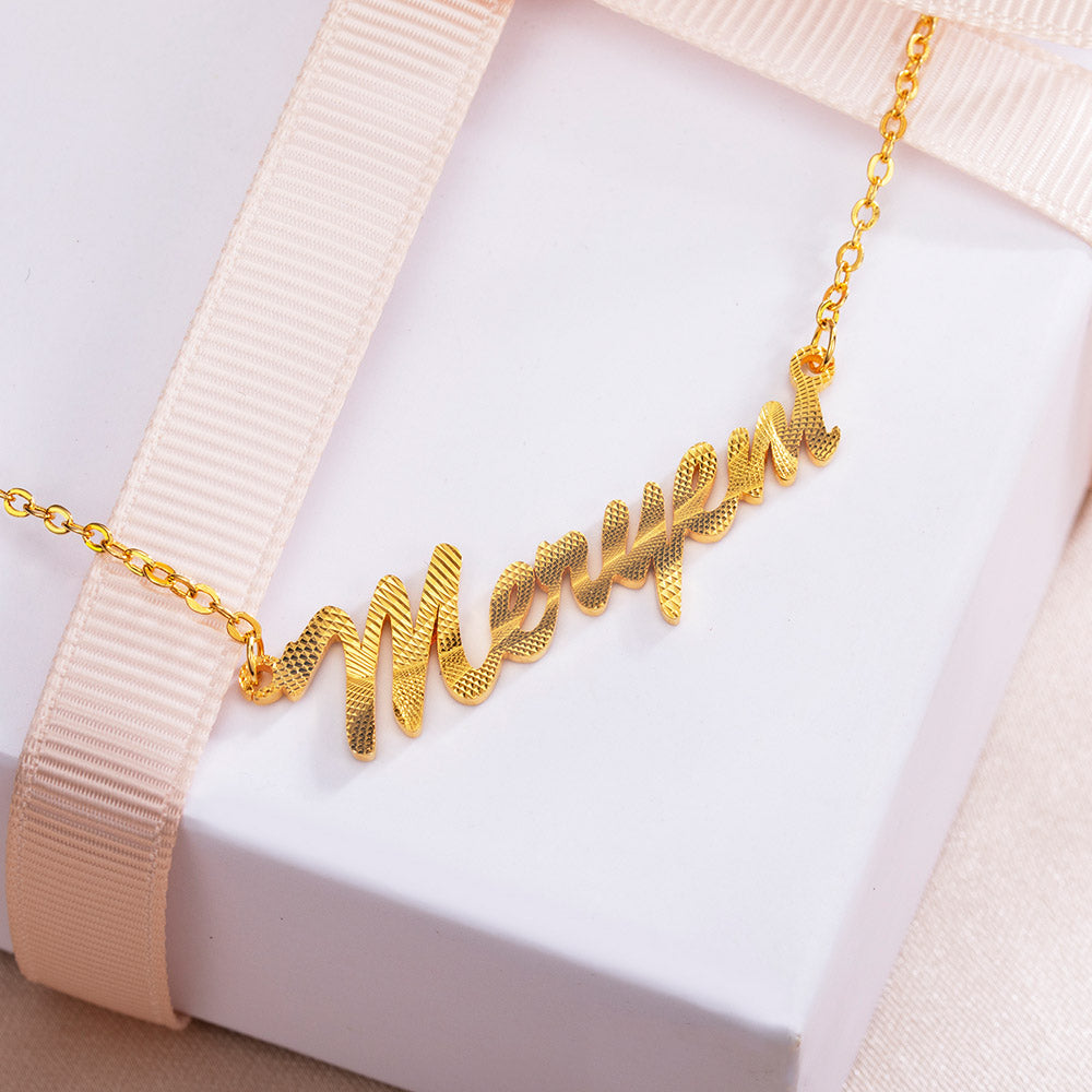 Custom Embossed Name Necklace Jewelry Treasures