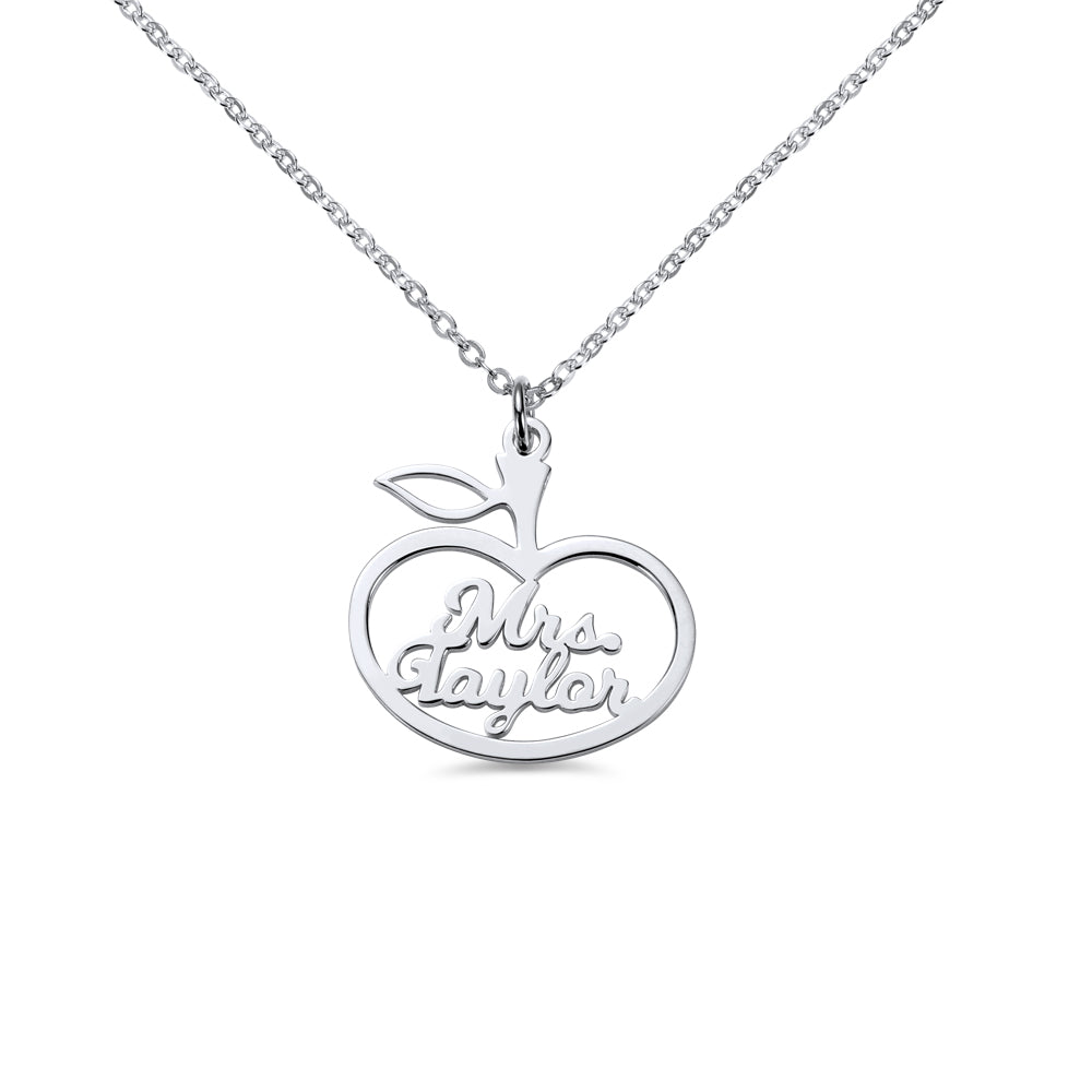 Personalized Apple Style Name Necklace Jewelry Treasures