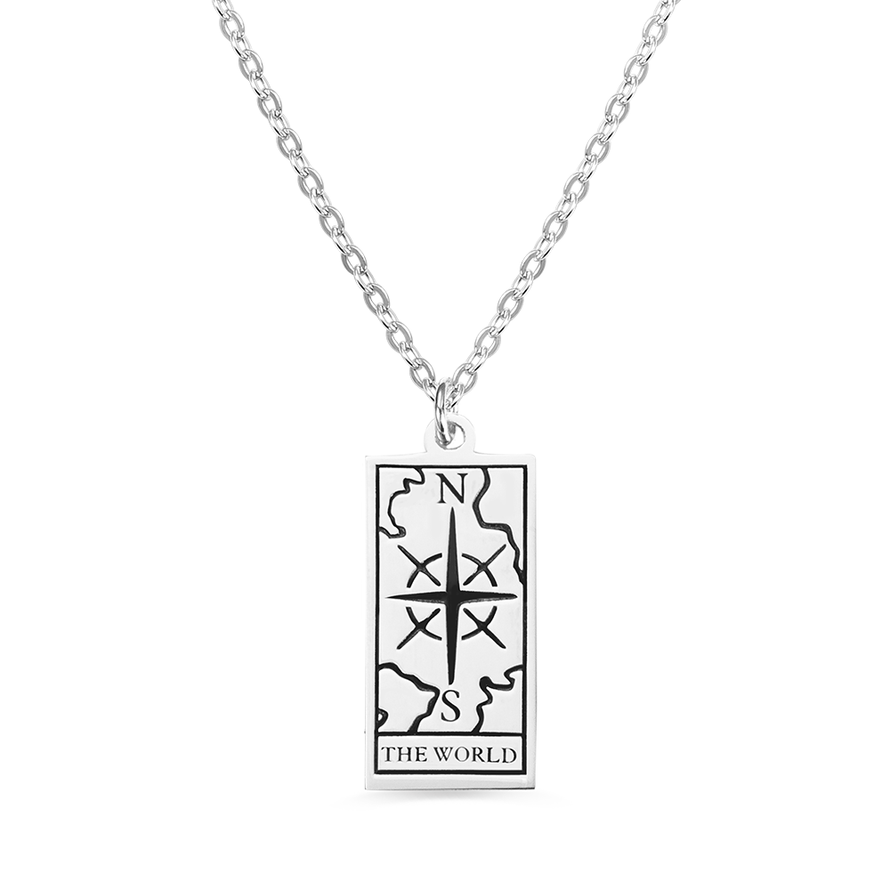 Personalized Tarot Card Necklace Sterling Silver Jewelry Treasures