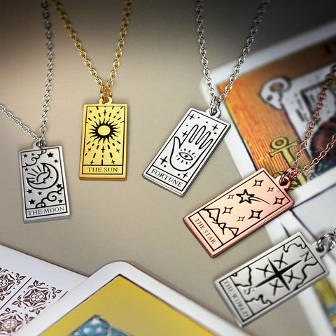 Personalized Tarot Card Necklace Sterling Silver Jewelry Treasures