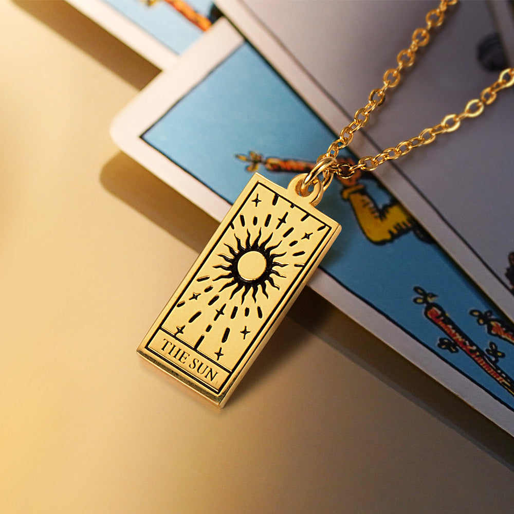 Personalized Tarot Card Necklace Sterling Silver Jewelry Treasures