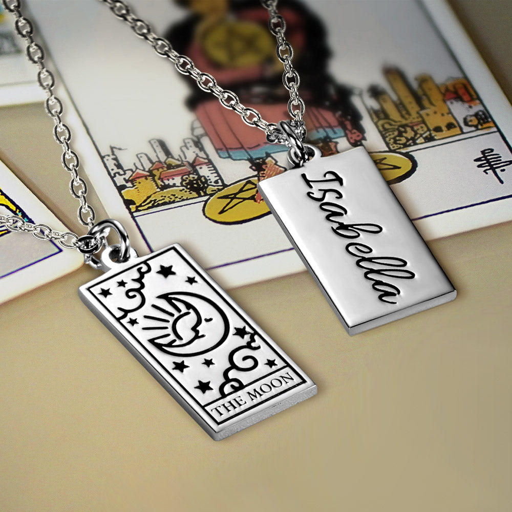 Personalized Tarot Card Necklace Sterling Silver Jewelry Treasures