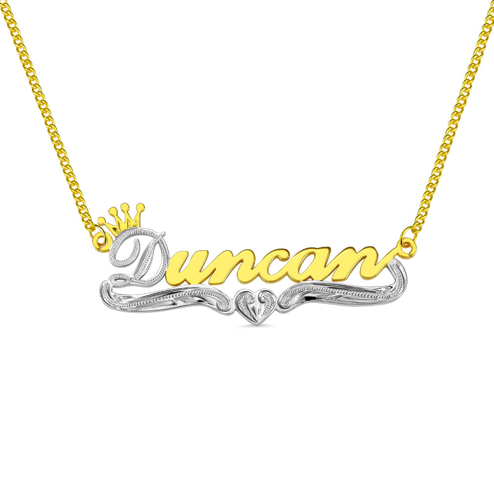 Personalized Crown Name Necklace in Gold Jewelry Treasures