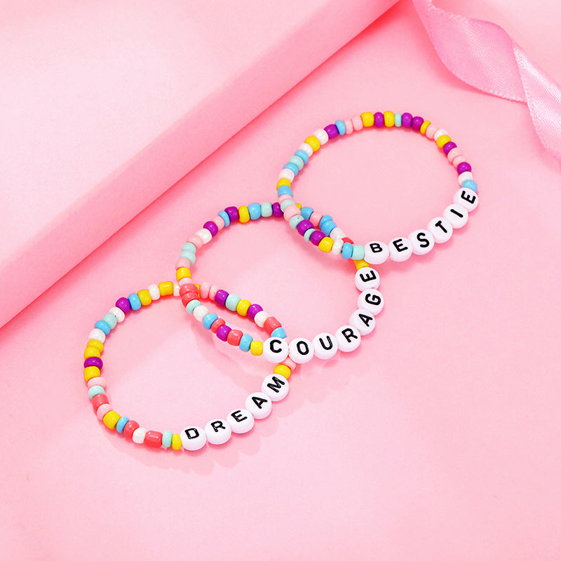 Customize Alphabet Letters Bead Bracelet Jewelry Treasures