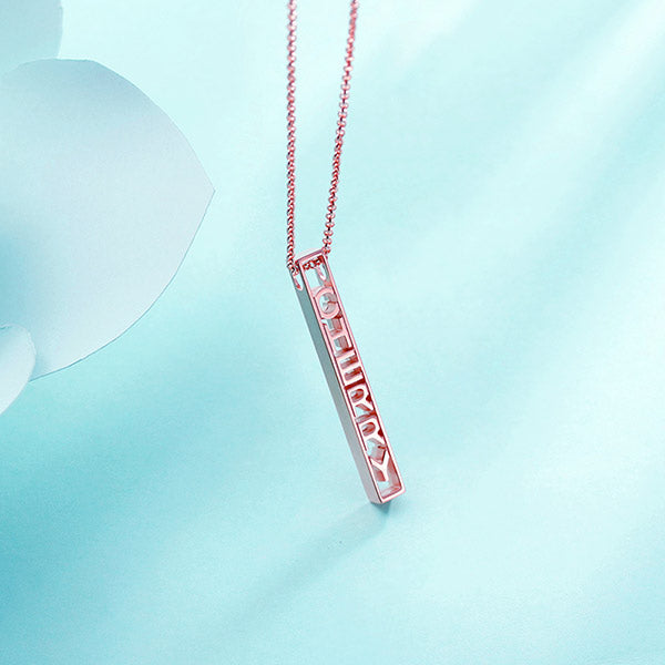 Personalized Special 3D Bar Necklace In Silver Jewelry Treasures