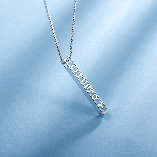 Personalized Special 3D Bar Necklace In Silver Jewelry Treasures