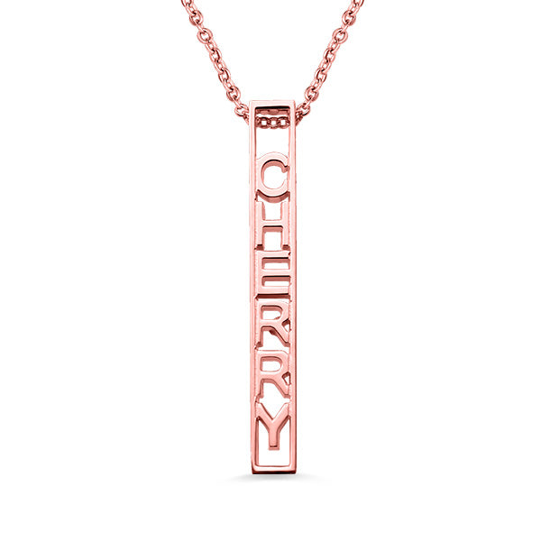 Personalized Special 3D Bar Necklace In Silver Jewelry Treasures