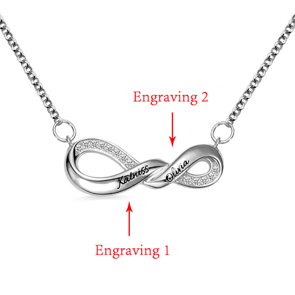 Engraved Infinity Double Name Necklace Jewelry Treasures