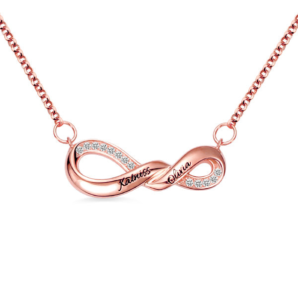 Engraved Infinity Double Name Necklace Jewelry Treasures