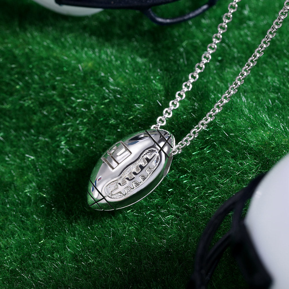 Engraved Football Necklace in Gold Jewelry Treasures