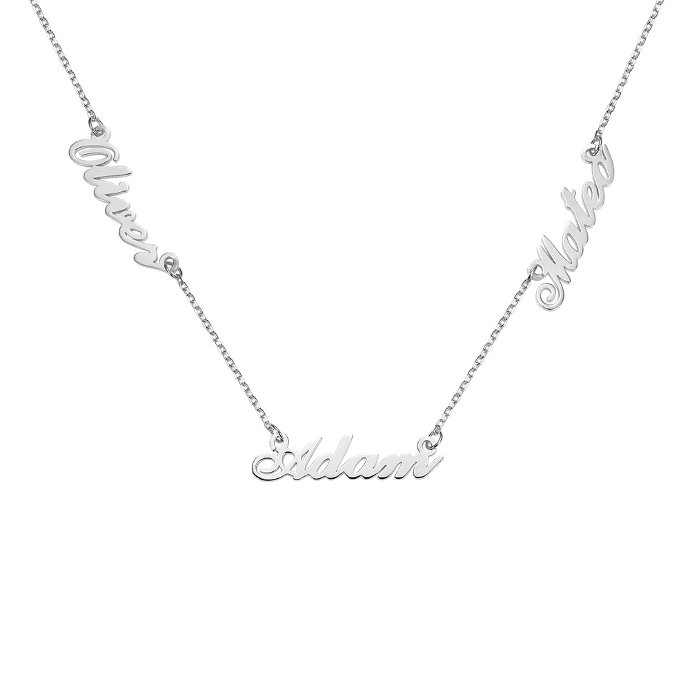 Personalized Tres-Names Necklace sterling silver Jewelry Treasures