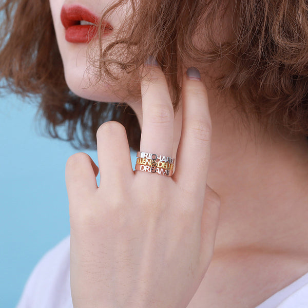 Personalized Stackable Name Rings