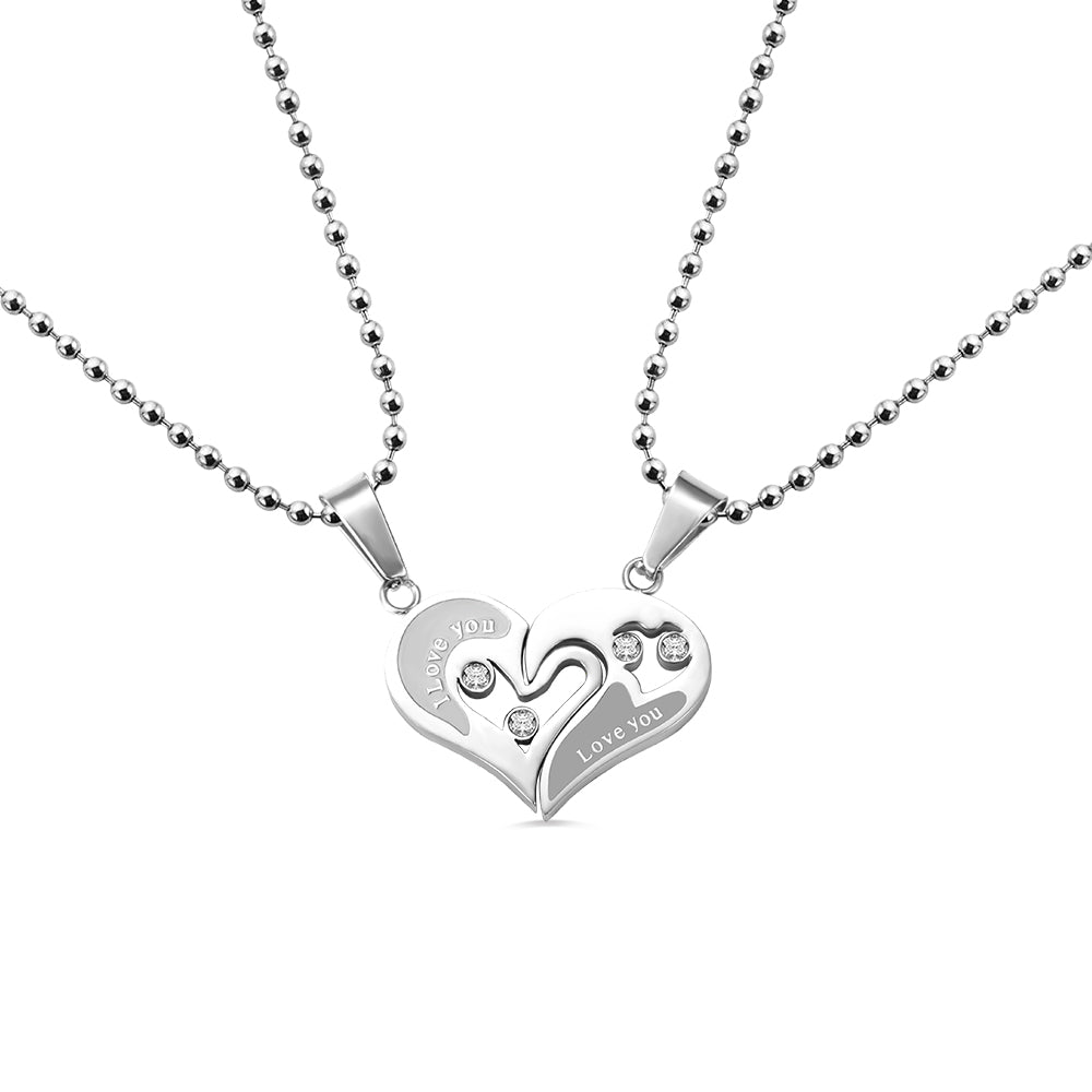 Custom-built Shareable Couple's Heart Necklace Jewelry Treasures