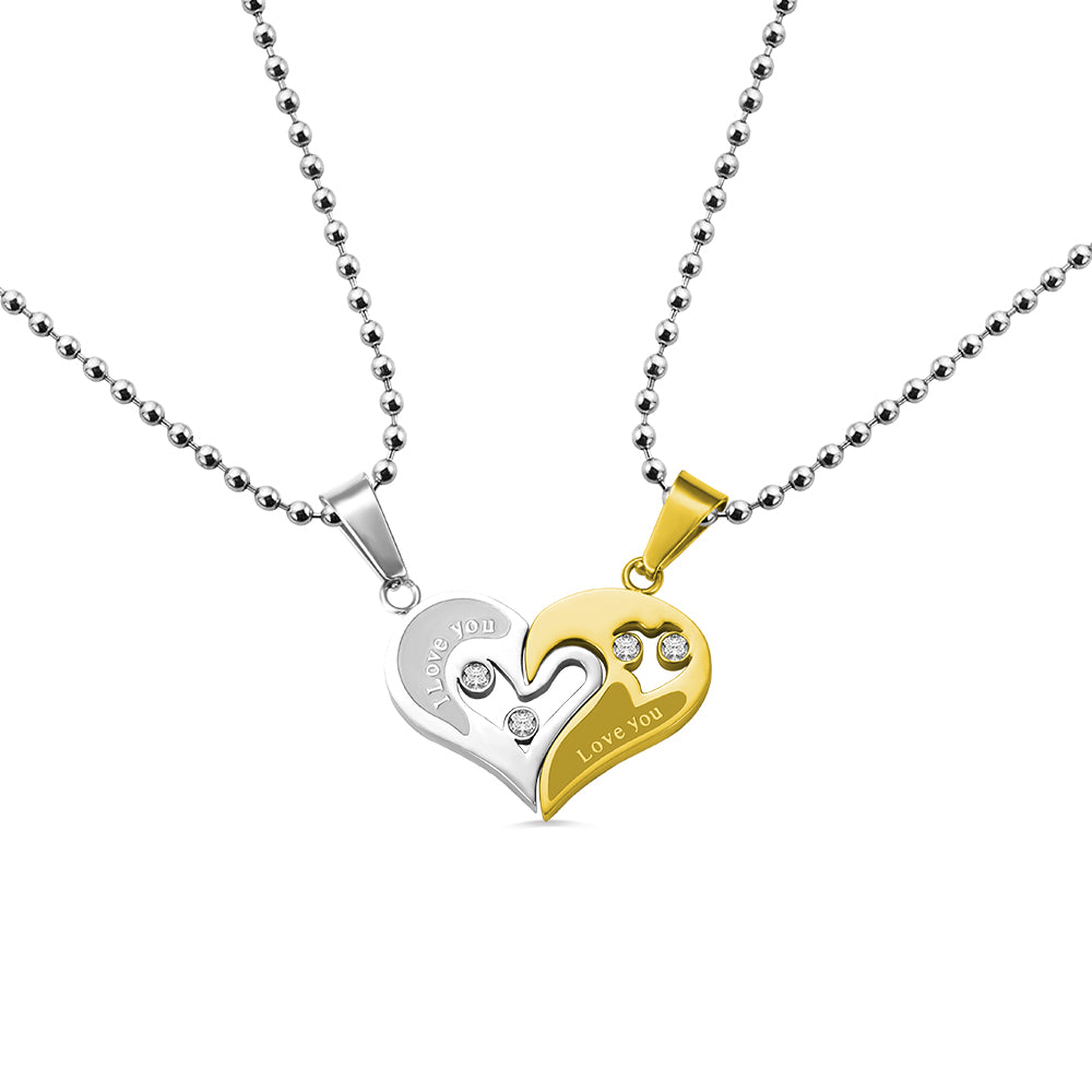 Custom-built Shareable Couple's Heart Necklace Jewelry Treasures