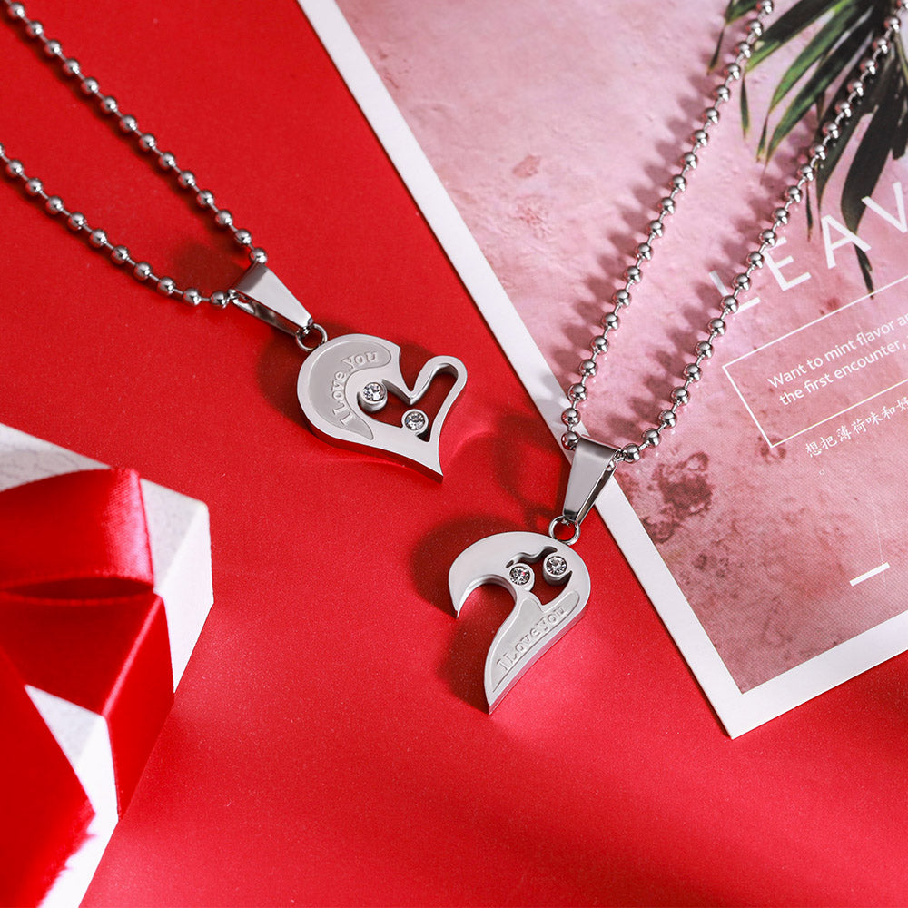 Custom-built Shareable Couple's Heart Necklace Jewelry Treasures