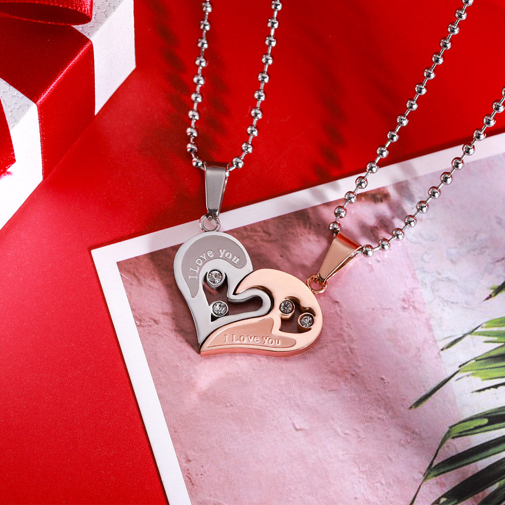 Custom-built Shareable Couple's Heart Necklace Jewelry Treasures