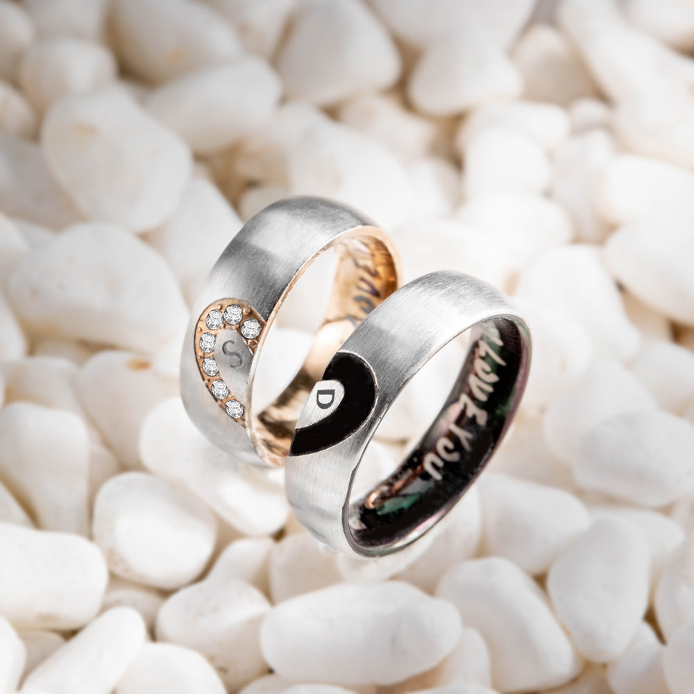 Personalized Heart Couple Rings Jewelry Treasures