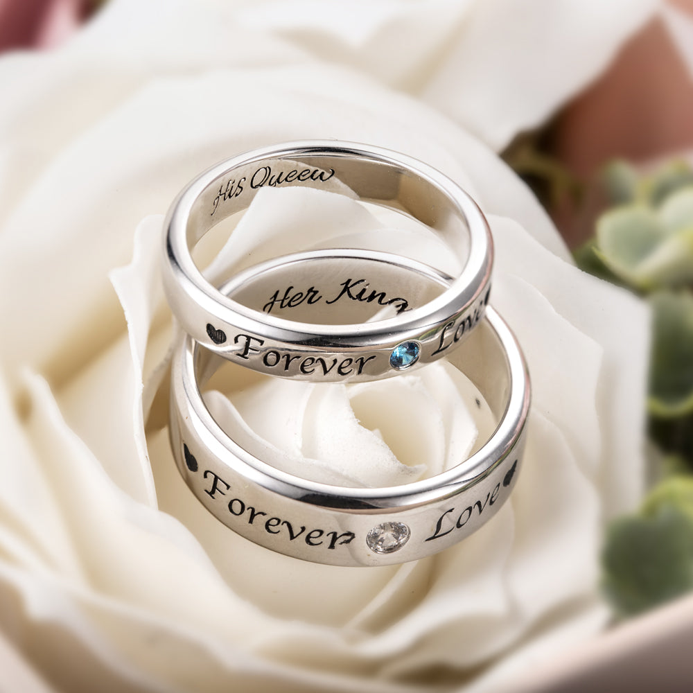 Personalized Birthstone Ring for Couple Jewelry Treasures