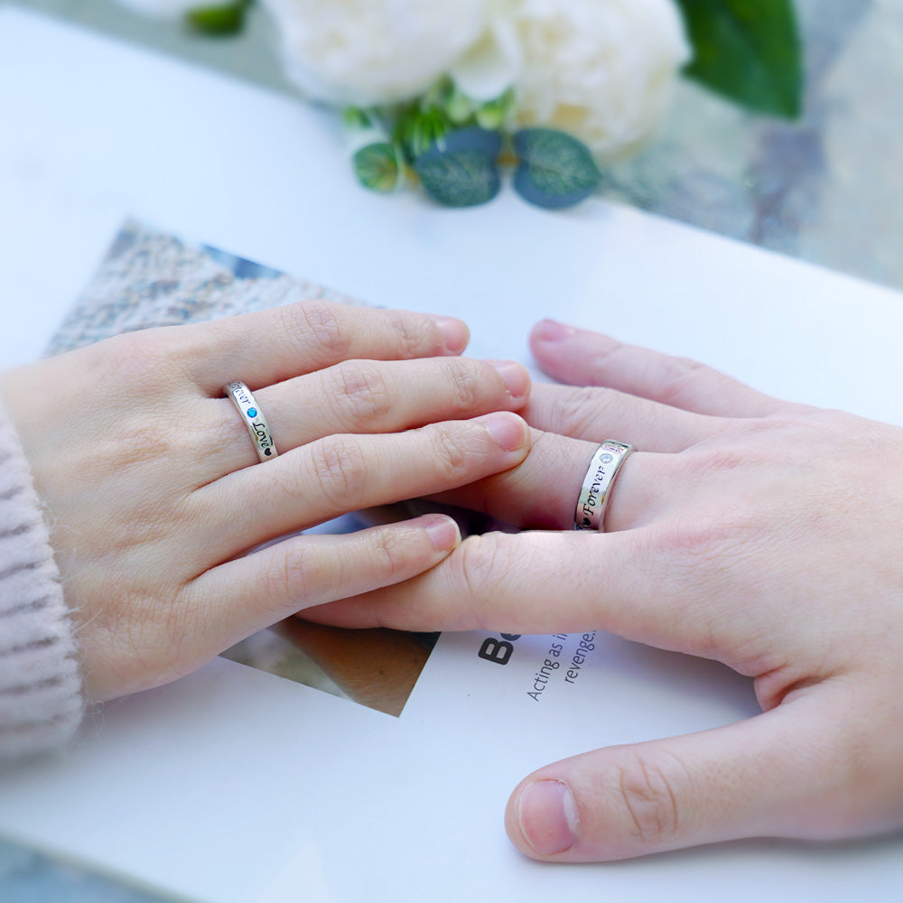 Personalized Birthstone Ring for Couple Jewelry Treasures