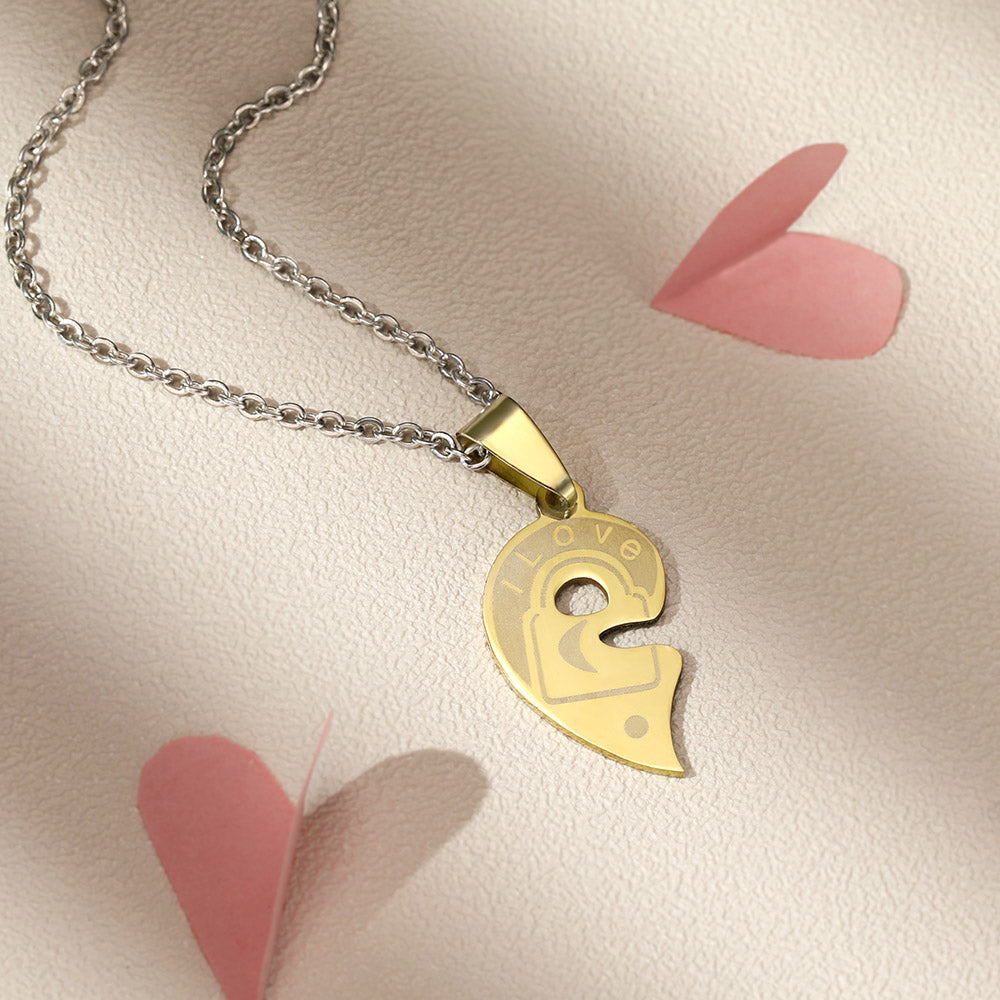 Personalized Lovers Heart Lock Necklace Jewelry Treasures