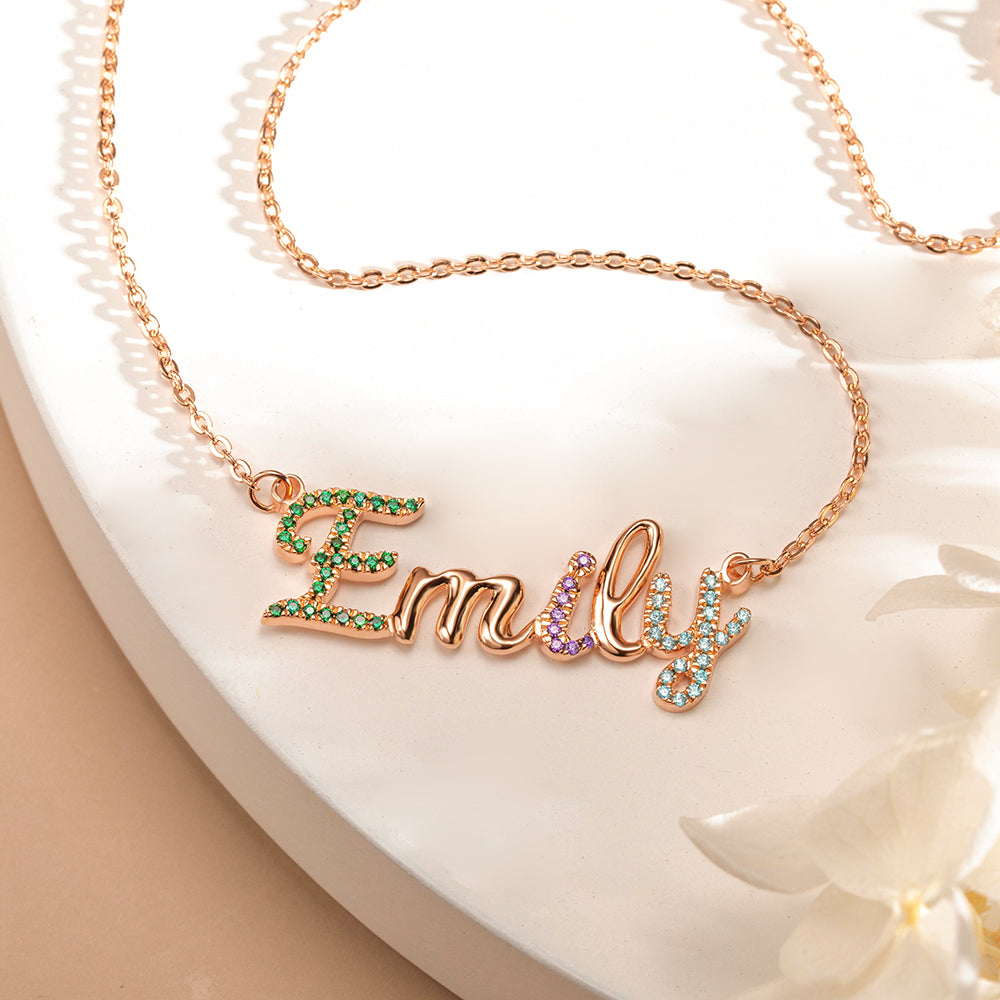 Custom Nameplate Necklace Name Necklace Jewelry Treasures