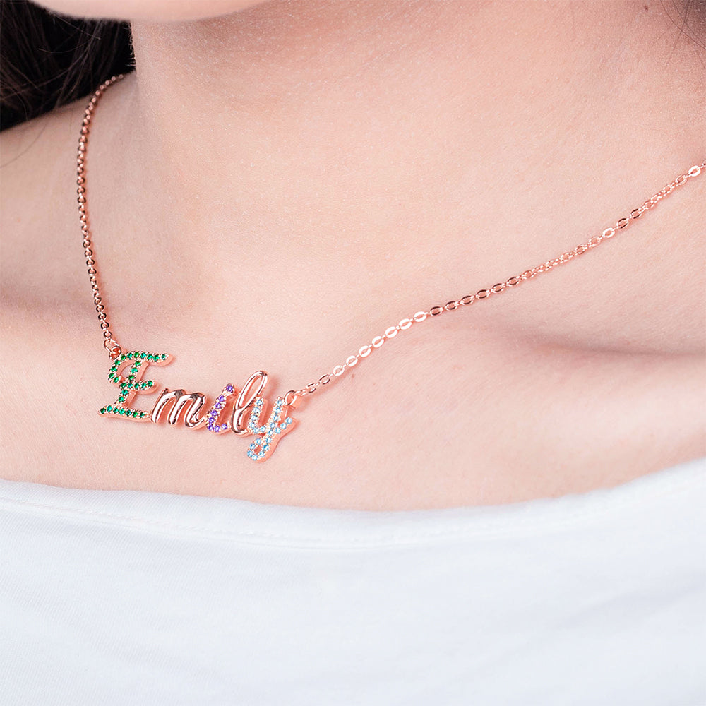 Custom Nameplate Necklace Name Necklace Jewelry Treasures