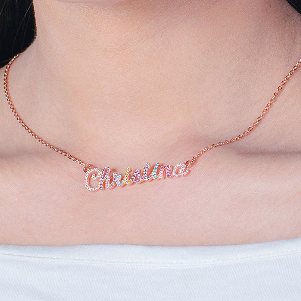 Custom Nameplate Necklace Name Necklace Jewelry Treasures