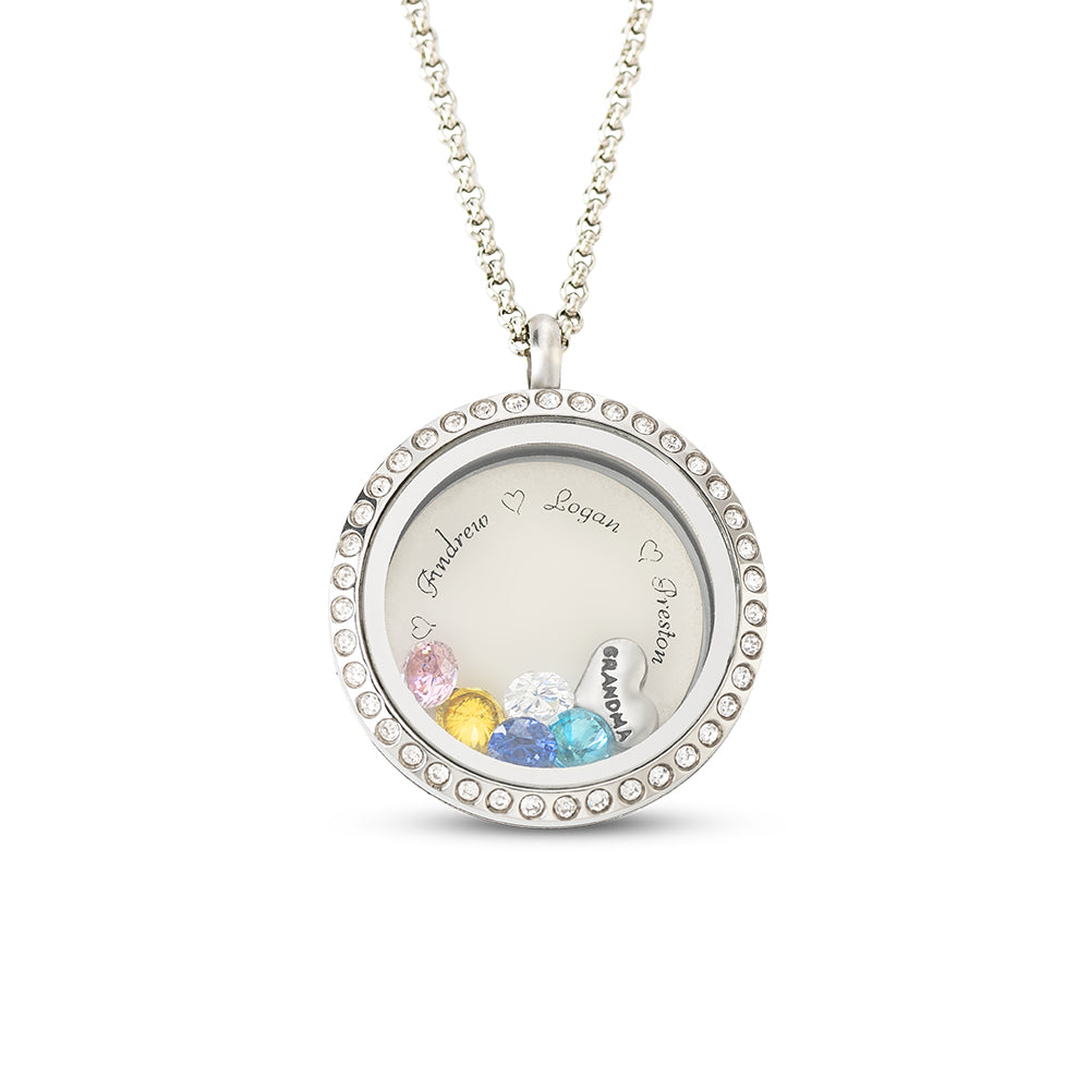 Customizable Engraved Floating Charm Locket Jewelry Treasures