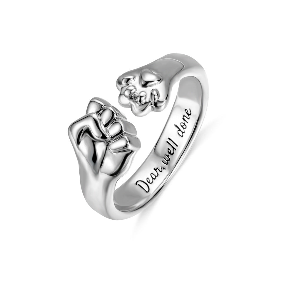 Personalized Best Friend Pet Fist Bump Ring Jewelry Treasures