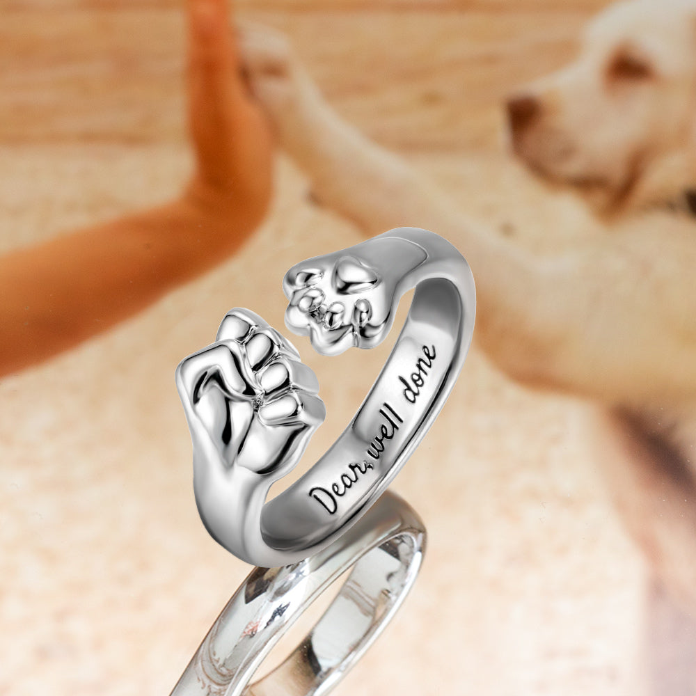 Personalized Best Friend Pet Fist Bump Ring Jewelry Treasures