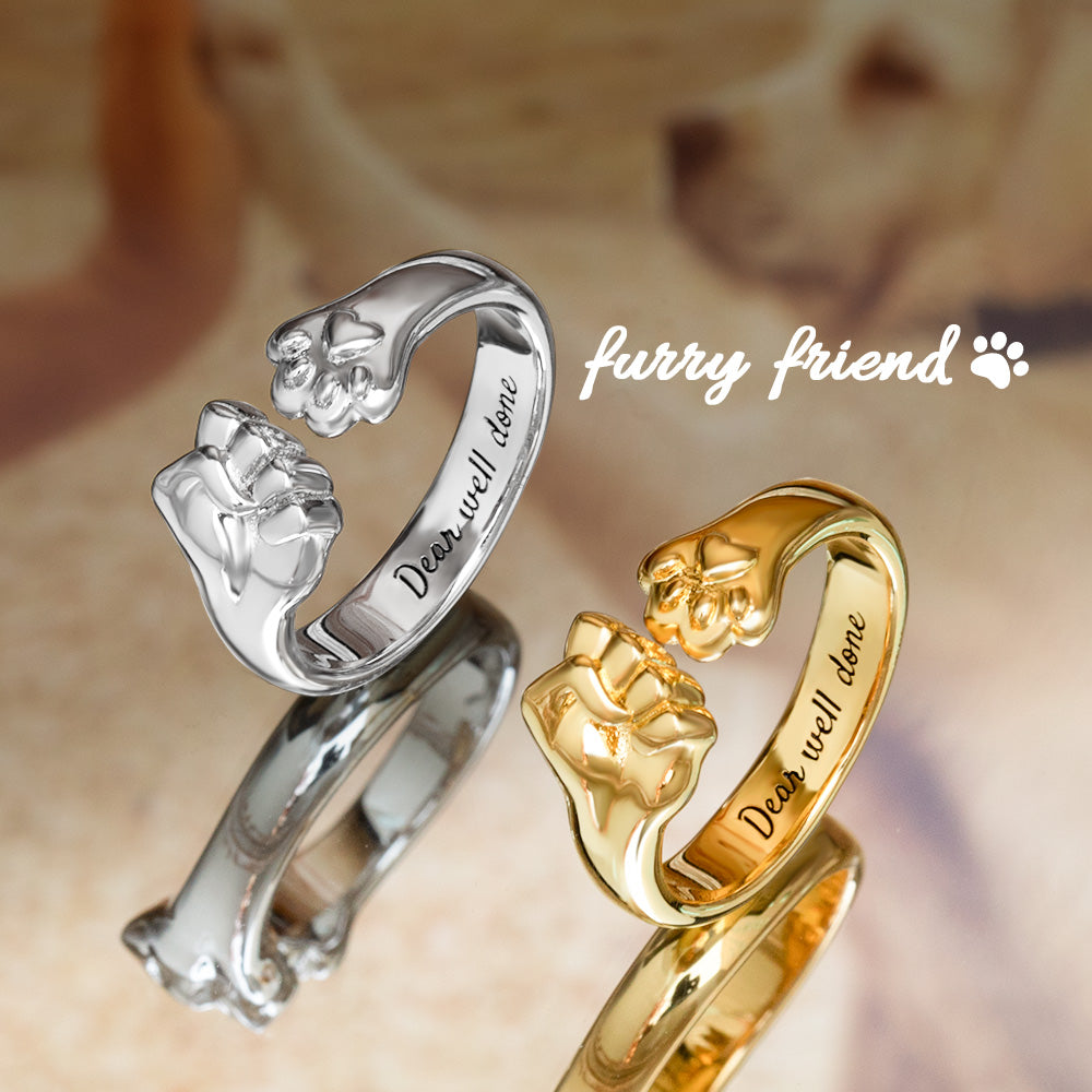 Personalized Best Friend Pet Fist Bump Ring Jewelry Treasures