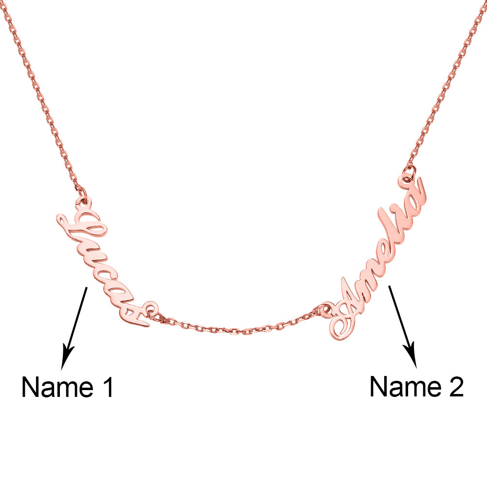 Personalized Double Name Necklace in Sterling Silver Jewelry Treasures