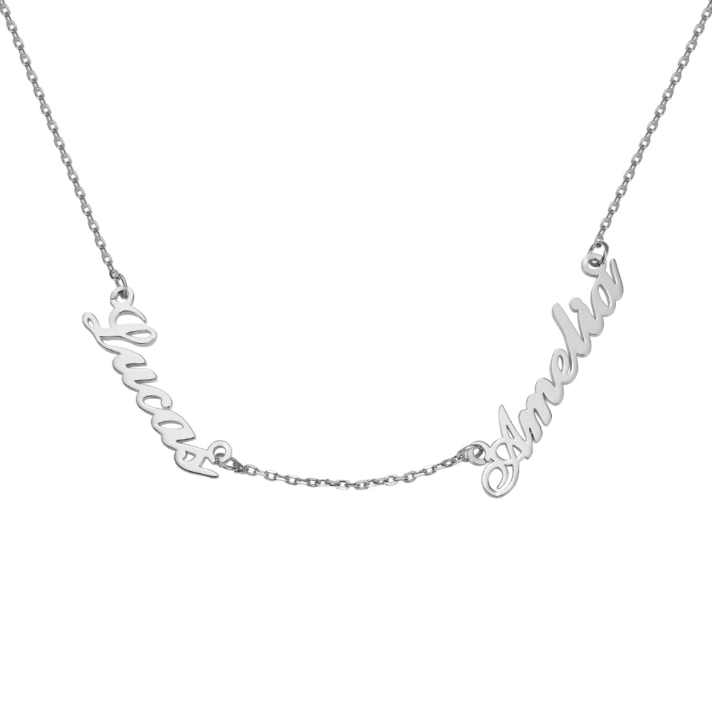 Personalized Double Name Necklace in Sterling Silver Jewelry Treasures