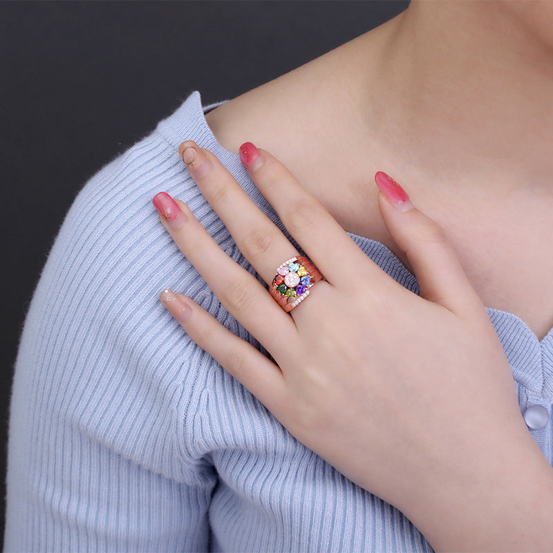 Personalized 8 Heart Birthstone Ring in Sterling Silver