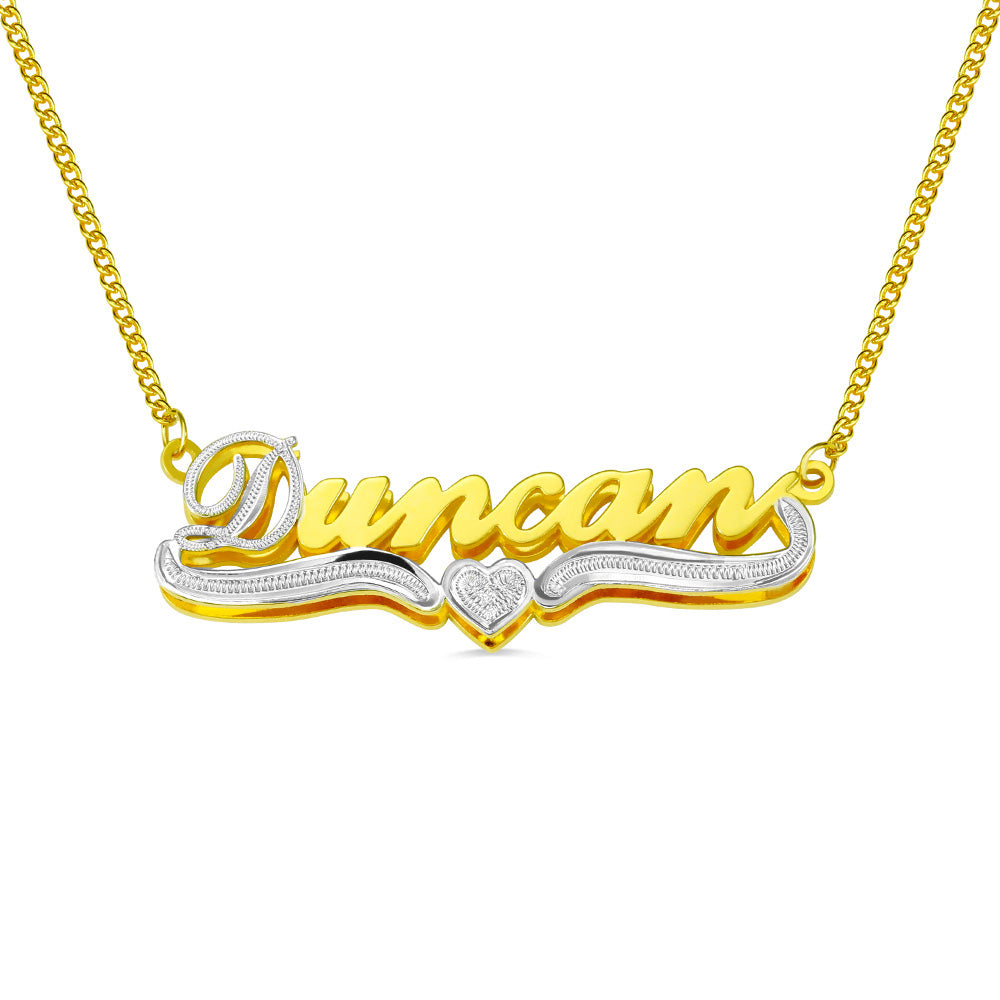 Double Plate Name Necklace in Gold Jewelry Treasures