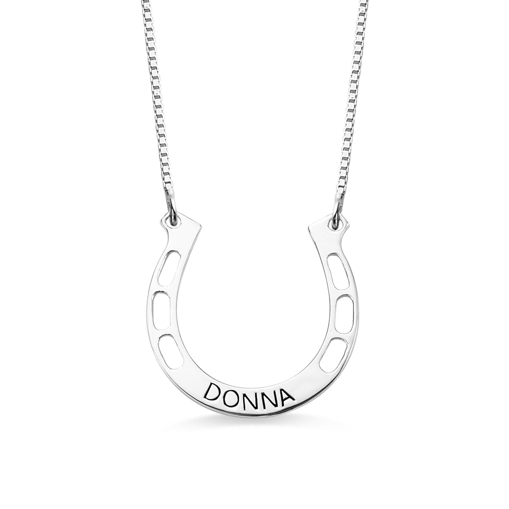 Personalized Horseshoes Name Necklace Custom Gifts for Women