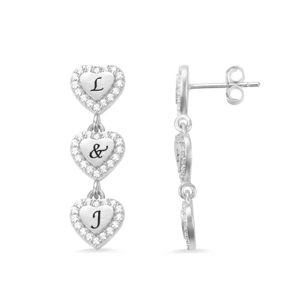 Personalized 1-9 Hearts Earrings for Her