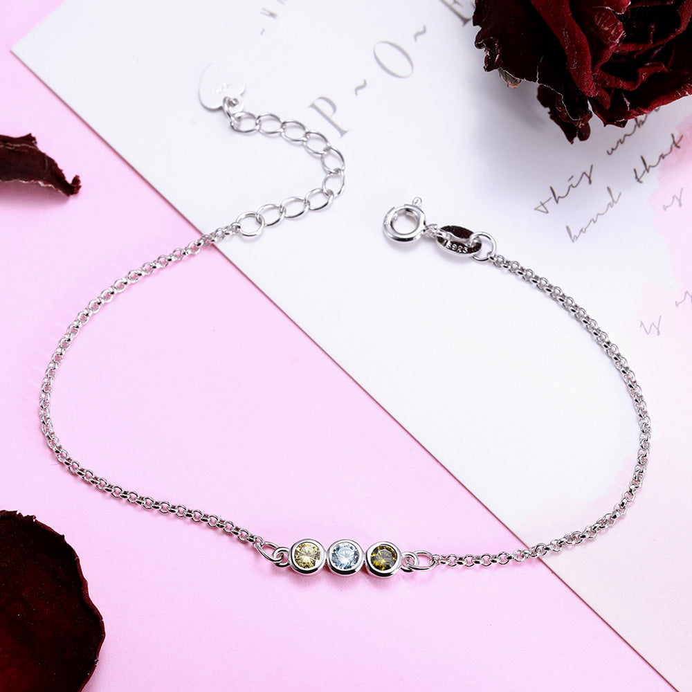 Personalized Birthstone Bracelet Sterling Silver Jewelry Treasures