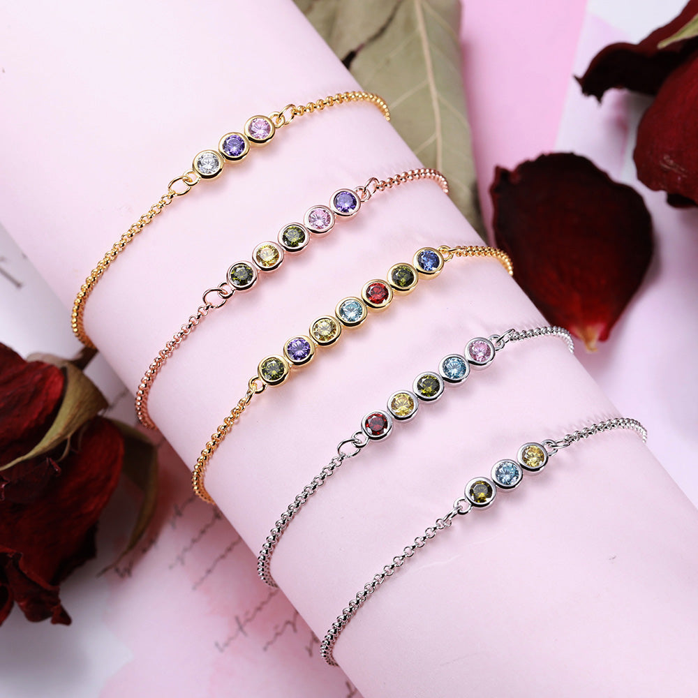 Personalized Birthstone Bracelet Sterling Silver Jewelry Treasures