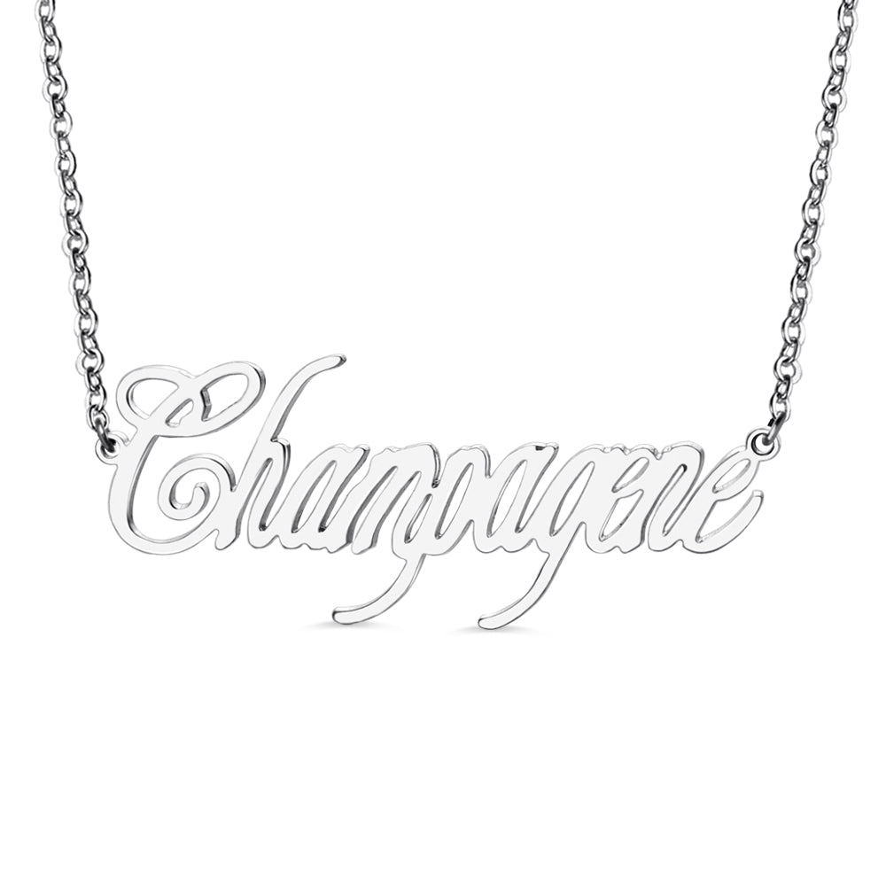 Contemporary Font Unique Name Necklace Sterling Silver Jewelry Treasures