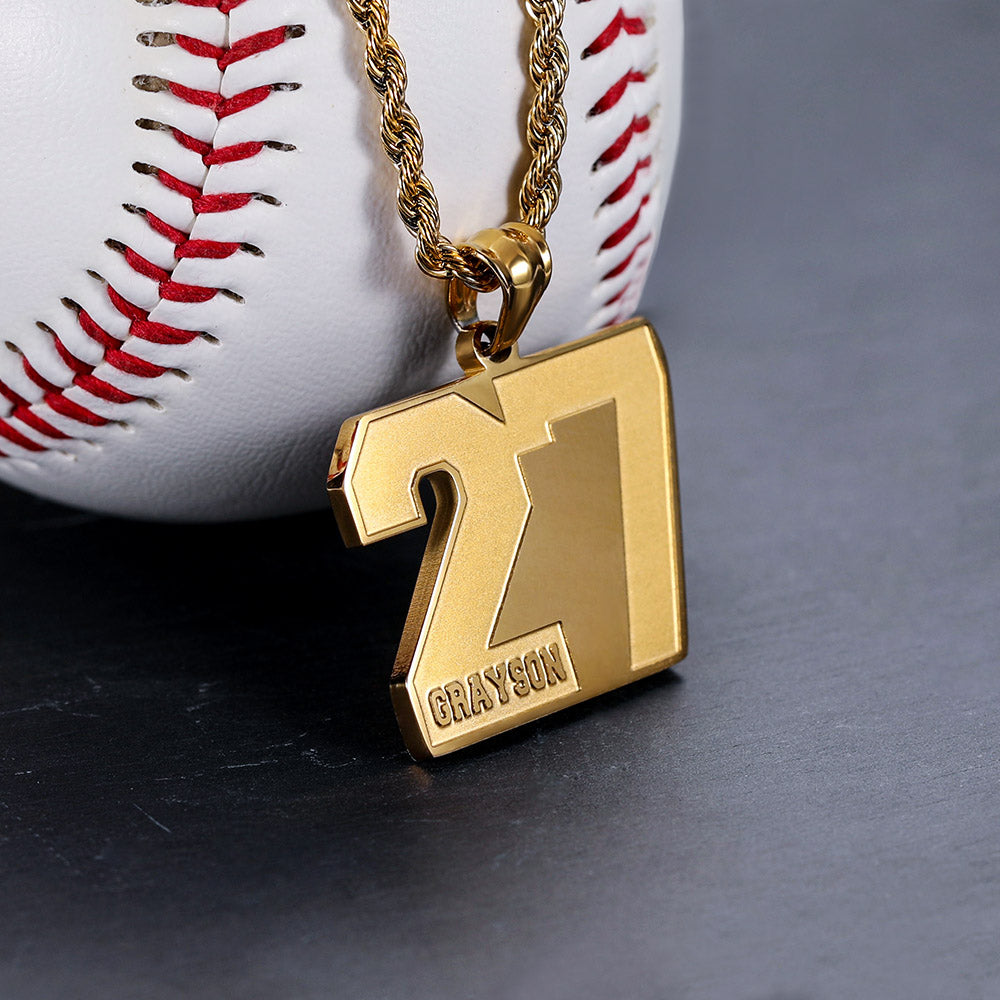 Personalized Sports Number Necklace Stainless Steel Jewelry Treasures