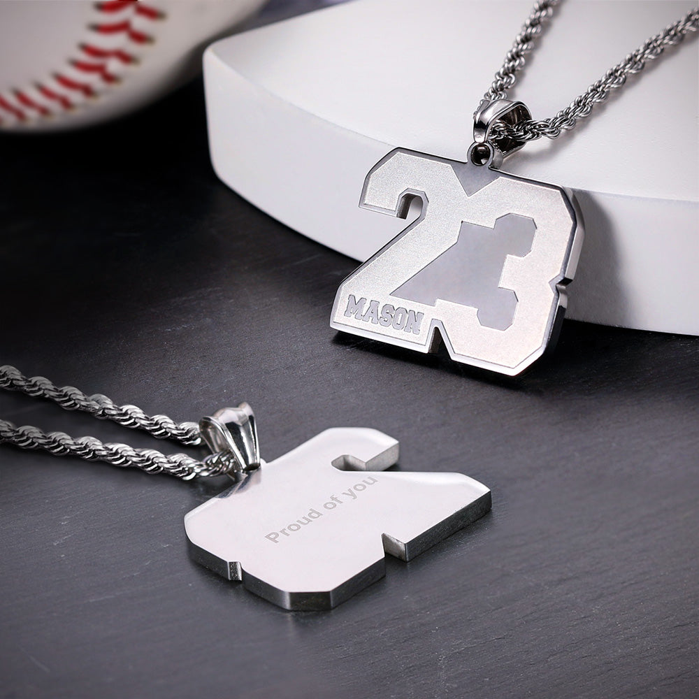 Personalized Sports Number Necklace Stainless Steel Jewelry Treasures