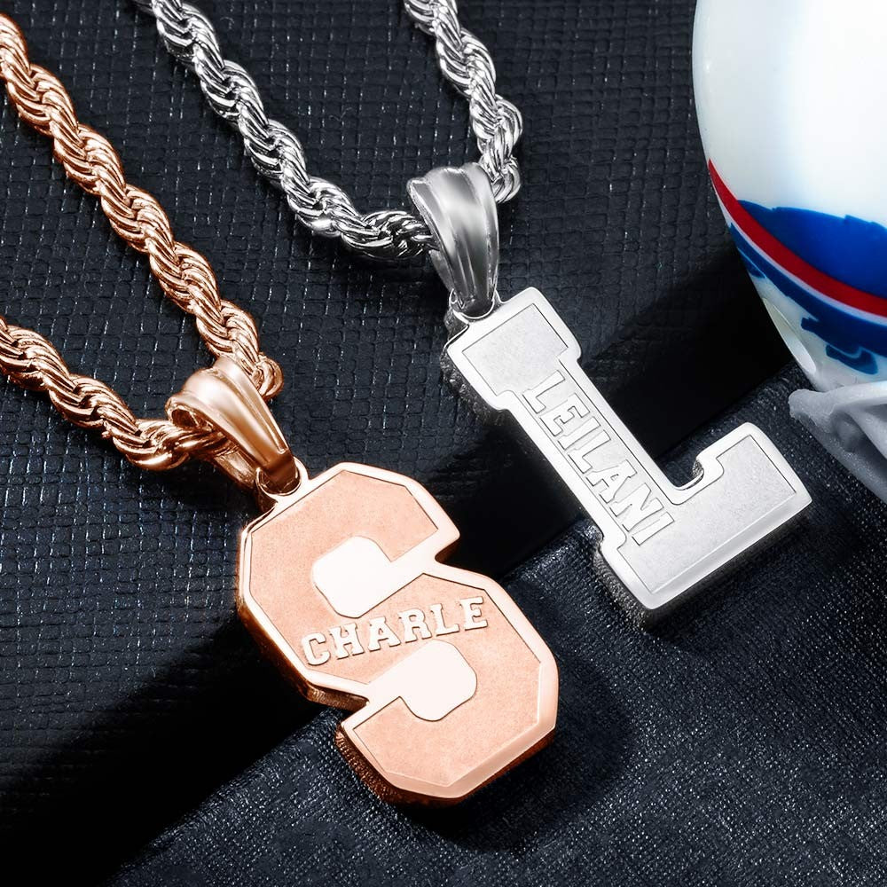 Personalized Initial & Name Sports Necklace Jewelry Treasures