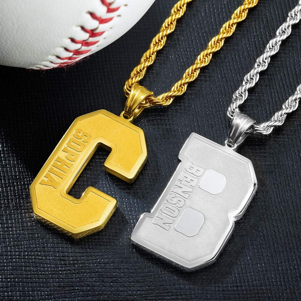 Personalized Initial & Name Sports Necklace Jewelry Treasures