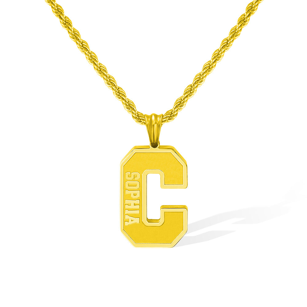 Personalized Initial & Name Sports Necklace Jewelry Treasures