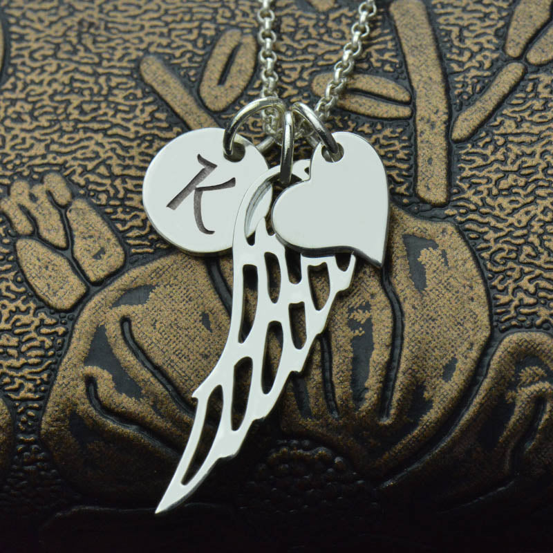 Personalized Angel Wing Necklace Jewelry Treasures