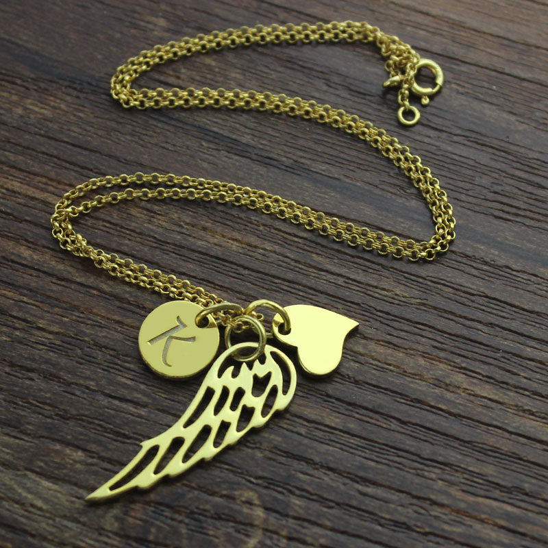 Personalized Angel Wing Necklace Jewelry Treasures